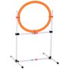 PawHut Dog Agility Training Jump Ring Tire Hoop Set Hurdle Bar Speed Equipment White Orange