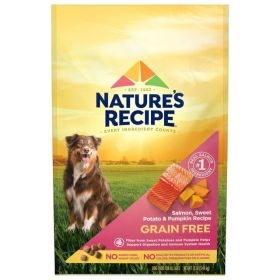 Nature's Recipe Grain Free Salmon, Sweet Potato & Pumpkin Recipe Dry Dog Food, 12 lb. Bag