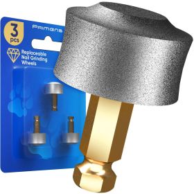 Professional Dog Nail Grinder Replacement Head Pack of 3 Bits Diamond Replaceable Tip for Pet Claw Grooming Spare Grinding Wheel for Large Medium