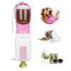 3 in1 Dog Outdoor Water Bottle,Portable Water Dispenser with Food Container,Poop BagÃ—3,Carbon FilterÃ—2,Leak Proof Lock for Cat
