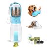3 in1 Dog Outdoor Water Bottle,Portable Water Dispenser with Food Container,Poop BagÃ—3,Carbon FilterÃ—2,Leak Proof Lock for Cat