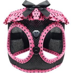 American River Choke Free Dog Harness Polka Dot Collection (Color: Hot Pink and Black Polka Dot, size: 3X-Large)
