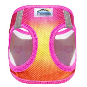 American River Choke Free Dog Harness Ombre Collection (Color: Raspberry Pink and Orange, size: 3X-Large)