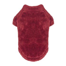 Soft Plush Pullover (Color: Burgundy, size: 3XL)